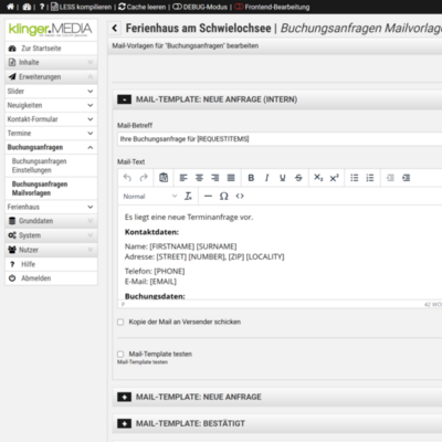 Bild Anpassung des Mailtemplates